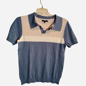 Tribekka 44 Colorblock Knit Polo – Elemental Blue Combo NWT